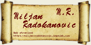 Miljan Radokanović vizit kartica